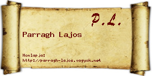 Parragh Lajos névjegykártya