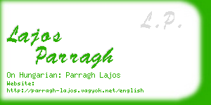 lajos parragh business card